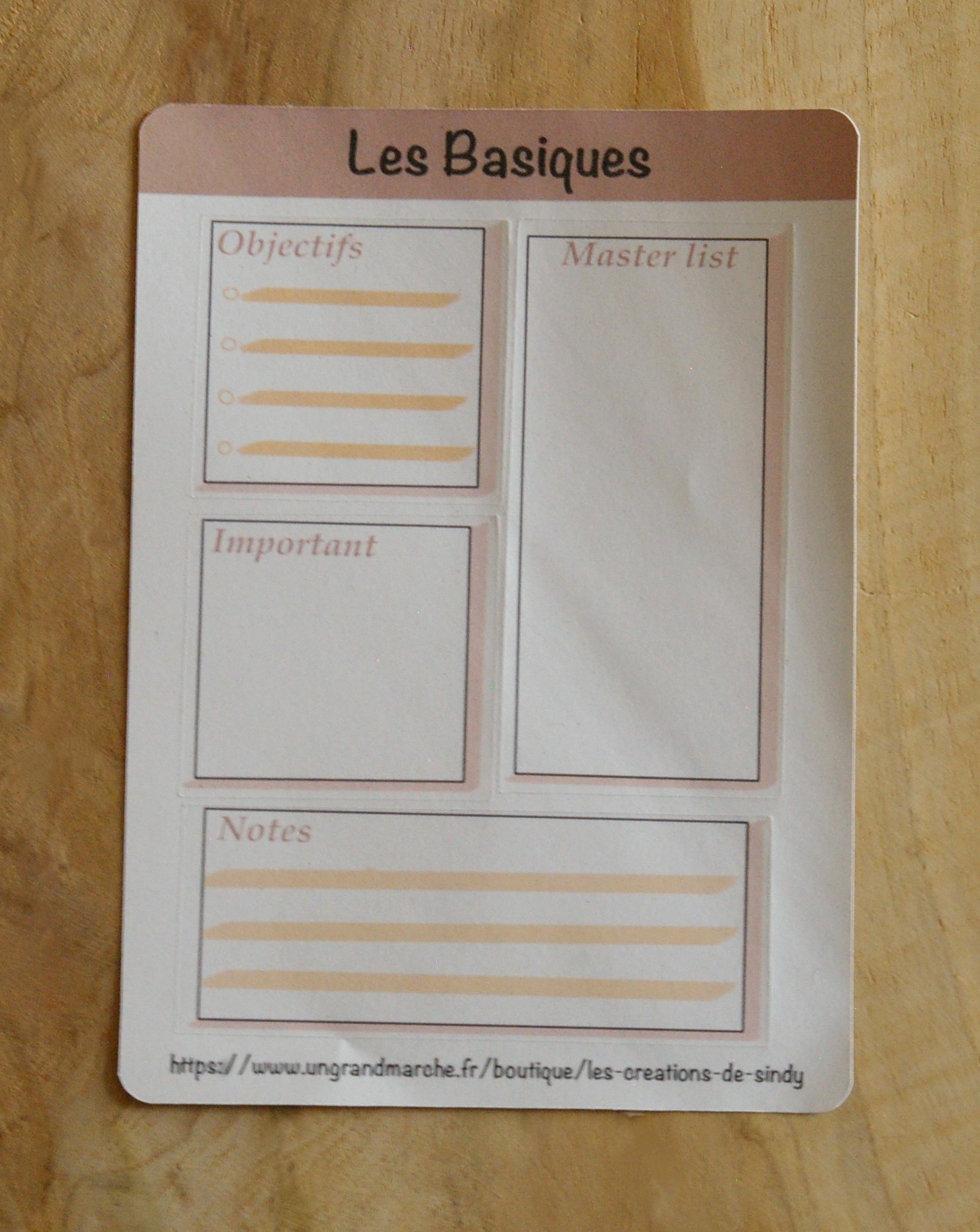 Planche de sticker Les basiques pour une organisation simple